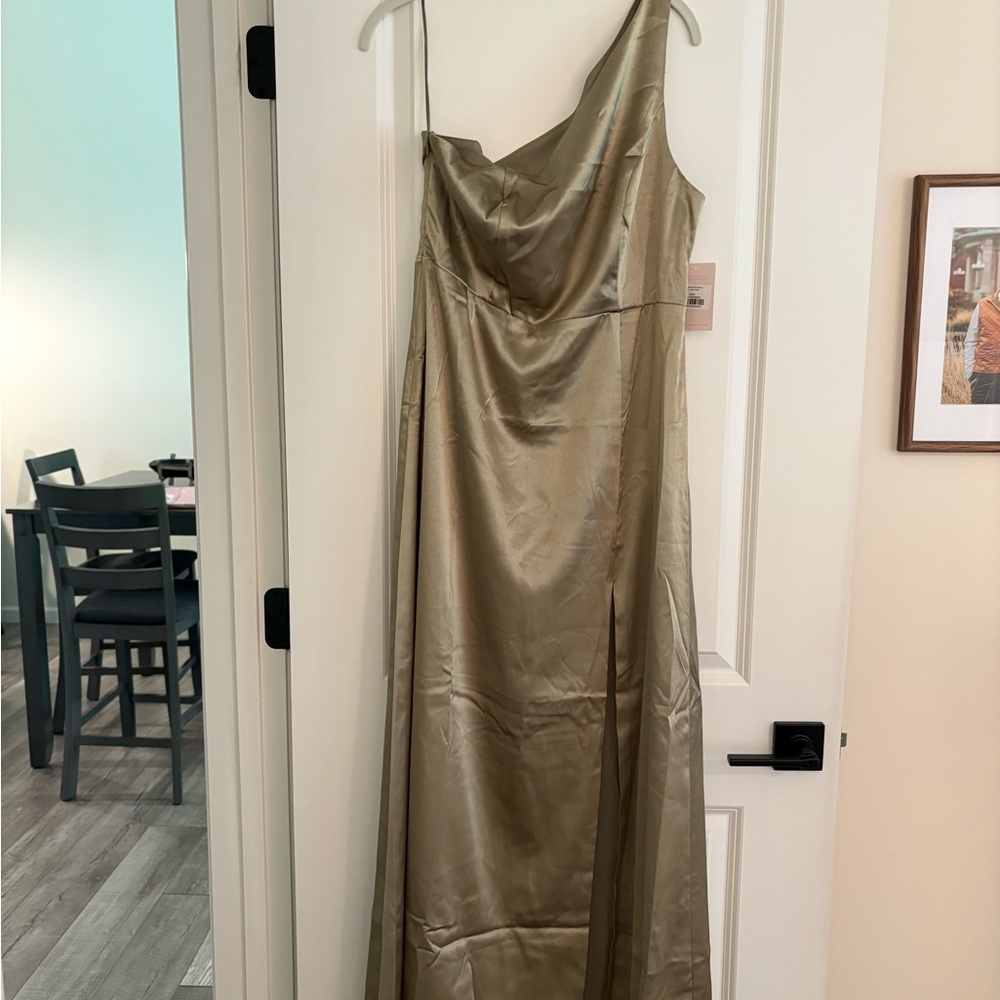 NWT - Birdy Grey One Shoulder Gown